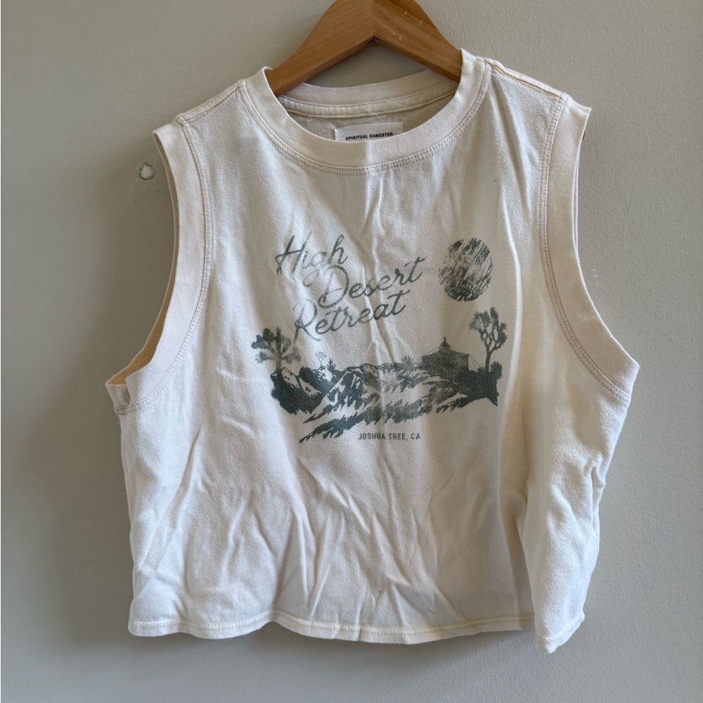 Spiritual gangster high Desert Retreat Graphic Tank Top - Cream